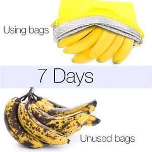 Yellow Reusable Freezer Bag Storage Anti-Ripening for Bananas / Other Fruit -GUC